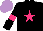 Silk - black, hot pink star and armlets, mauve cap