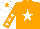 Silk - Orange, white star, orange sleeves, white stars, white cap, orange star