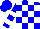 Silk - Blue and white blocks, white bars on sleeves