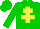 Silk - Green body, yellow cross of lorraine, green arms, green cap