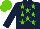 Silk - Dark blue, light green stars, dark blue arms, light green cap