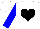 Silk - White, black heart, blue sleeves