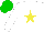 Silk - white, yellow star, green cap
