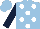 Silk - Light blue, white dots, dark blue sleeves, light blue cap