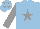 Silk - Light blue, grey star and sleeves, grey stars on cap