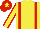Silk - Yellow, red braces, red seams on sleeves, red cap, yellow star