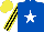 Silk - Royal blue, white star, black & yellow striped sleeves & cap