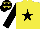 Silk - Yellow, black star, black sleeves, black cap, yellow stars