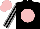 Silk - Black, pink ball, black and grey striped sleeves, pink cap