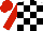 Silk - White, black checked, red sleeves, red cap