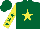 Silk -  DARK GREEN, YELLOW star, YELLOW sleeves, DARK GREEN stars and cap