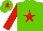 Silk - Light Green, Red star, sleeves and star on cap