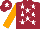 Silk - Maroon, White stars, Orange sleeves, Maroon cap, White star