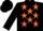 Silk - Black, Orange stars, Black cap