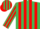 Silk - Emerald Green and Red stripes