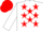 Silk - WHITE, red stars, white sleeves, red cap