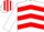 Silk - WHITE & RED CHEVRONS, striped cap