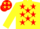 Silk - Yellow, Red stars, Yellow sleeves