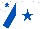 Silk - WHITE, royal blue star & sleeves, royal blue star on cap