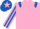Silk - Pink, royal blue epaulets, striped sleeves, royal blue cap, pink star