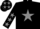 Silk - BLACK, grey star, grey stars on sleeves, black cap, grey stars