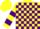 Silk - Yellow and Purple check, hooped sleeves, Yellow cap