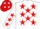 Silk - WHITE, red stars