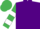 Silk - Purple, Emerald Green and White hooped sleeves, Emerald Green cap