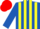 Silk - ROYAL BLUE & YELLOW STRIPES, red cap