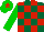 Silk - DARK GREEN & RED CHECK, green slvs, green cap, red star