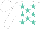 Silk - WHITE, turquoise stars, white cap