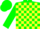 Silk - Green, yellow blocks, green cap