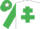 Silk - WHITE, emerald green cross of lorraine & sleeves, emerald green cap, white star