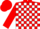 Silk - RED, white blocks, red cap