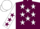 Silk - MAROON, white stars, white sleeves, maroon stars, white cap