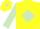 Silk - Yellow, Light Green diamond, sleeves and diamond on cap