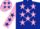 Silk - Dark Blue, Pink stars, Pink sleeves, Dark Blue stars