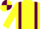 Silk - YELLOW, maroon braces, quartered cap