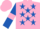 Silk - Pink, royal blue stars, royal blue sleeves, pink armlets