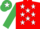 Silk - Red, White stars, Emerald Green sleeves, Emerald Green cap, White star