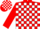 Silk - Red, White Blocks, Red Sleeves