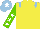 Silk - Yellow, Light Blue epaulets, Light Green sleeves, White stars, Light Blue cap, White star