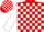 Silk - Red, White Blocks, White Bars on Sleeves