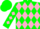 Silk - Green, Pink Diamonds