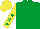 Silk - EMERALD GREEN, YELLOW sleeves, EMERALD GREEN stars, YELLOW cap