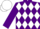 Silk - Purple, white diamonds, white cap