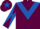 Silk - MAROON, royal blue chevron, diabolo on sleeves, maroon cap, royal blue star