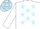 Silk - White, Light Blue stars, White sleeves