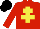 Silk - RED, yellow cross of lorraine, black cap