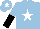 Silk - Light Blue, White star, Light Blue and Black halved sleeves, Light Blue cap, White star